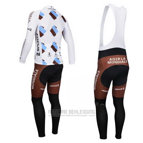 2013 Fahrradbekleidung Ag2rla Braun Trikot Langarm und Tragerhose